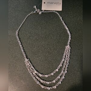 Marvella Elegant Silver Layered Necklace